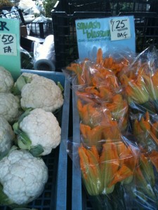 cauliflower & squash blossoms